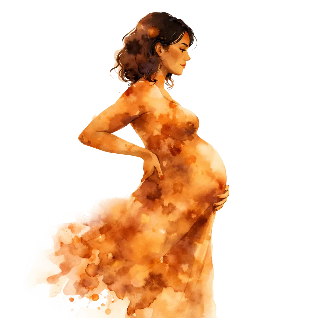 Zwangere vrouw in zachte pasteltinten